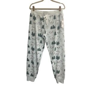NWT PJ Salvage Large Blue Polar Bear Trees Pajama Lounge Pants SOFT #PQCC/52